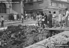 Fotografies de les obres de pavimentació de la ctra. de Vic, la Muralla i la ctra